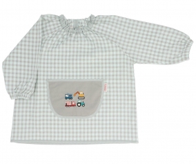 Tablier Lola avec Poche Centrale Vichy Trucks Personnalisable