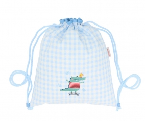 Vichy Croc Drawstring Backpack Personalised