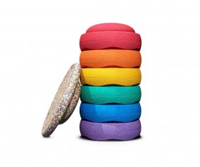 Stapelstein Set Couleurs Rainbow Pastel 6+1 Planche Super Confetti Nouveau