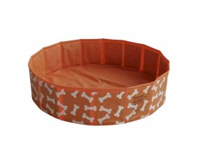 Foldable Dog Pool Orange Bones
