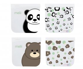 4x Bolsas Reutilizveis Panda + Bear