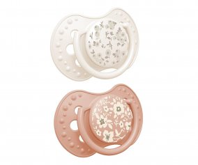 2 Chupetes Dinmicos Lovi Blossom Crema/Coral