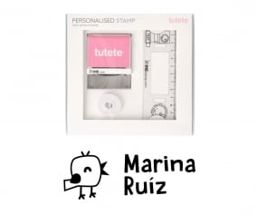 Timbro per tessuti Personalizzato Pulcino + Nastro Capi Scuri