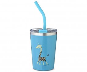 Hermetic Thermo Cup with Straw TEMP Tumbler Giraffe Turquoise