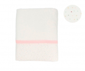 Personalised Pink Rainbow Dots Bath Towel