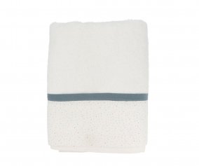 Rainbow Dots Blue Personalised Bath Towel