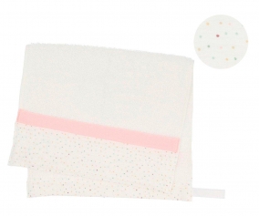 Asciugamano Asilo Personalizzabile Rainbow Dots Rosa