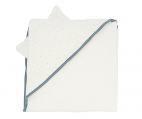 Cape de Bain Rainbow Dots Bleu Personnalisable