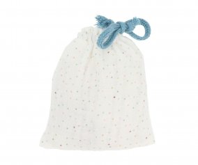 Rainbow Dots Blue Pacifier Holder