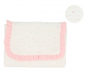 Foldable Changing Mat Rainbow Dots Pink
