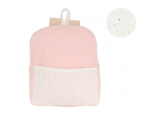 Mochila Rainbow Dots Rosa Personalizable