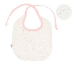Babero Algodn Rainbow Dots Rosa Personalizable