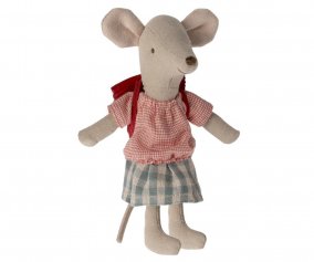 Topina Scuola Mouse Big Sister con Zainetto Rosso Scuro