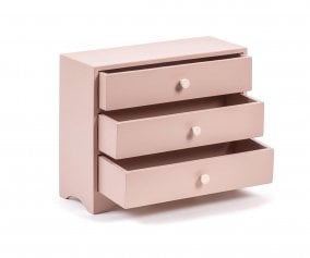 Cmoda Ambroise de Madeira Rosa 3 Gavetas