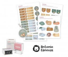 Set Savannah Personalizzato Timbro + Combi Termoadesive + Adesive