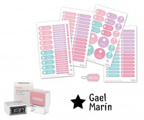 Timbro Personalizzato Big Star + Pack Scuola Rosa Stella