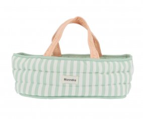 Sage Stripes Doll Basket