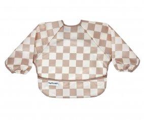 Waterproof Sleeved Bib Checkers Beige