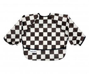Bib with Sleeves Waterproof Checkers Black