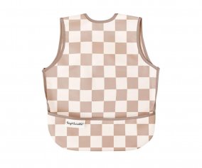Waterproof Bib Checkers Beige