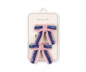 2 Barrettes  Cheveux Velvet Mellow Rose