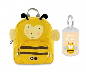 Small Trixie Backpack Mr. BumbleBee with Personalized Keychain