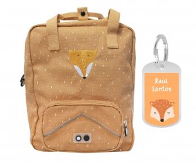 Large Mr. Fox School Backpack with Personalized Keychain
