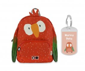 Small Trixie Backpack Mr. Parrot with Personalized Keychain