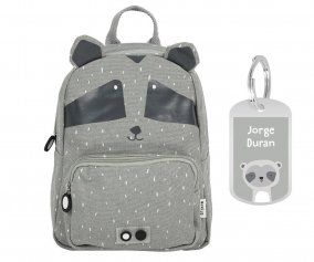 Large Trixie Backpack Mr. Racoon with Personalized Keychain