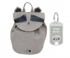 Mini Mochila Mr. Racoon con Llavero Personalizado