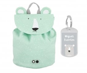 Mini Mochila Mr. Polar Bear con Llavero Personalizado