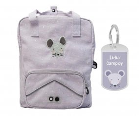 Mochila Escolar Grande Mrs. Mouse con Llavero Personalizado