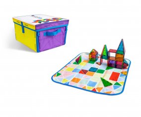 Recipiente Magna-Tiles e tapete de jogo interativo