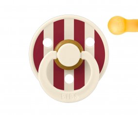 Chupete BIBS Studio Colour Round Ivory/Ruby in Bag