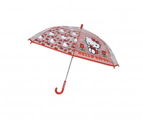 Guarda-chuva Manual Infantil Vermelho Transparente Hello Kitty