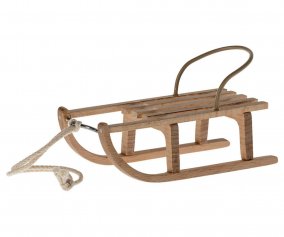 Slitta Maileg Legno Naturale Micro