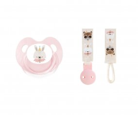 Pack Pacifier Clip + Retro Pacifier Eef Lillemor Pink
