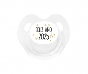 Chupete Retro Blanco Feliz Ao 2025