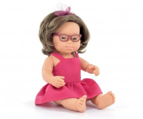Boneca Caucasiana Sndrome com culos 38 cm My Friends & Me