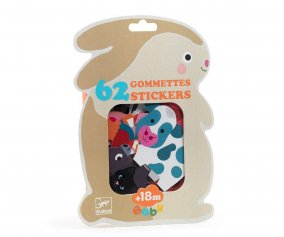 62 Stickers Baby Animali della Fattoria