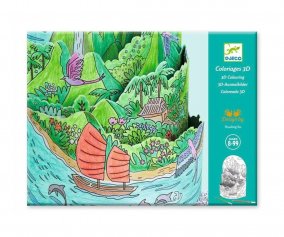 Diorama 3D da Colorare Sulla Cima dell'Isola