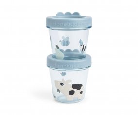 Pack 2 recipientes para alimentos Tiny Farm Blue 