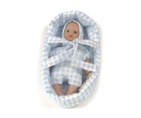 Minis To Doll with Blue Vichy Carrycot