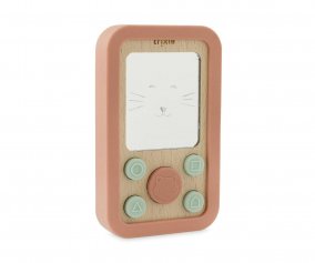Telfono Madera Silicona Mrs.Cat para Bebs