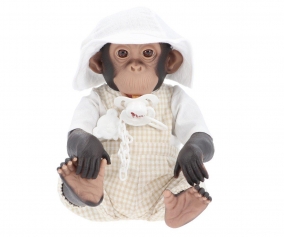 Lola The Chimpanzee with Pichi Vichi Biscotti, Blouse, and Fisherman Hat
