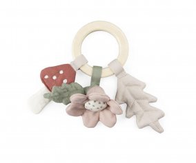 Hochet Anneau de Dentition Feuille, Champignon et Fleur 
