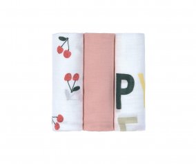 Pack 3 Musselinas Happy Fruits Cherry 80 cm