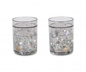 2 Glitter Glasses Dino