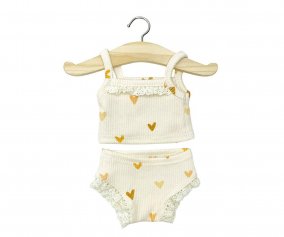 Sous-Vtements en Maille Ctele et Dentelle Petits Coeurs pour Poupe Gordis