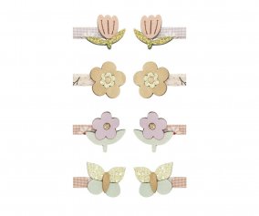 8 Mini Pinces  Cheveux Fleurs